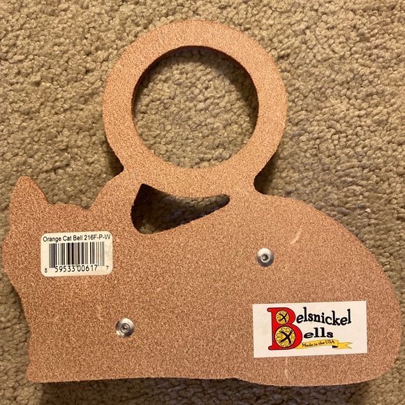 Leather Tabby Cat Doorknob Bell Hangers - Picture 7 of 8